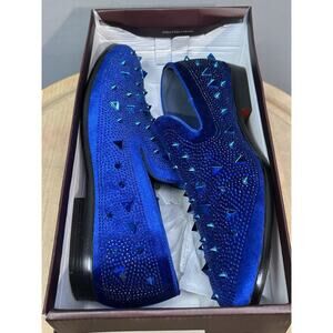 Royal Shoes Blue‎ Spikes Dress Shoe Loafer Mens Size 9 LF-8873 Slip On